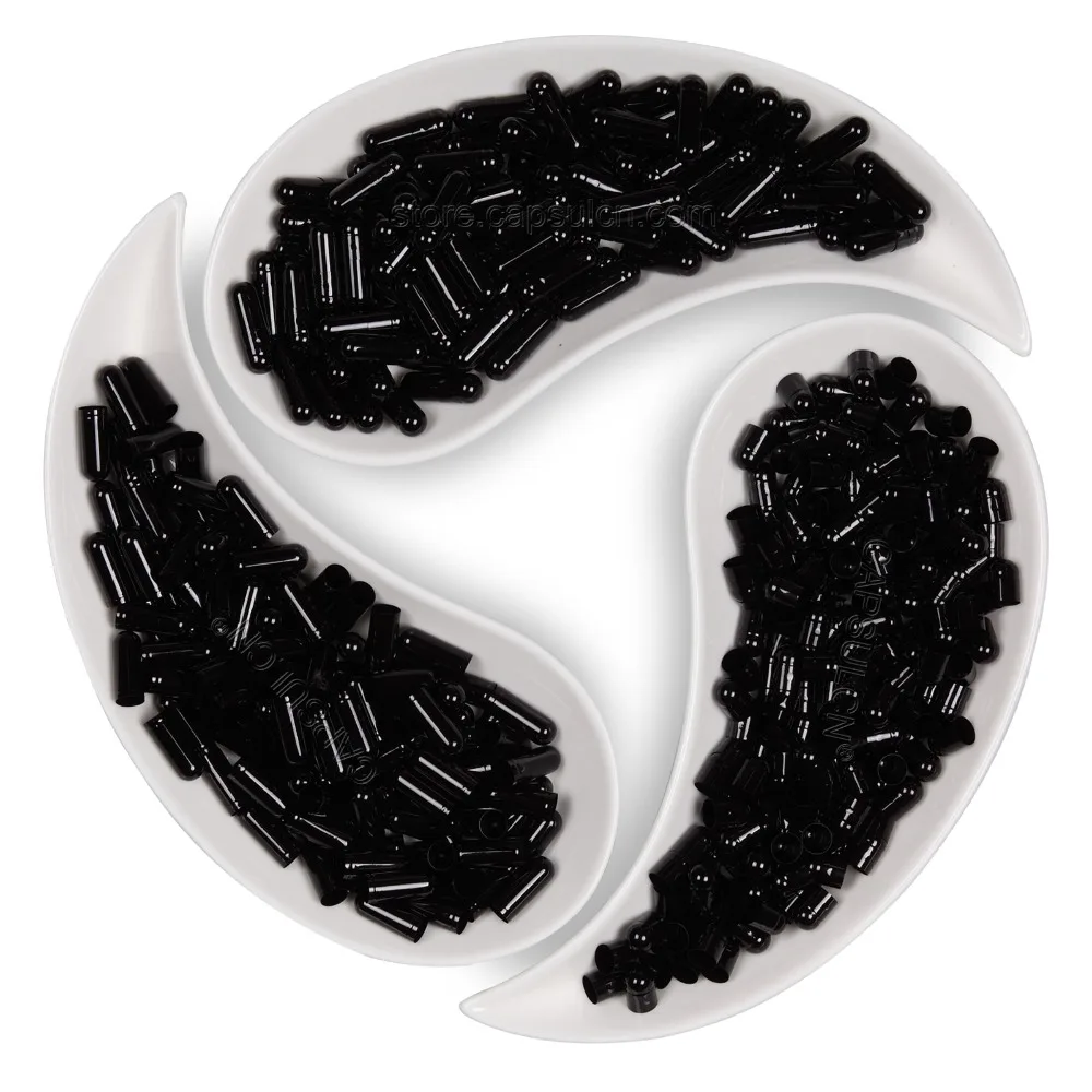 (10,000 Buah/PAK) Hitam 4 # Kapsul Gelatin Kosong, Kapsul Obat, Kapsul Terpisah atau BERGABUNG