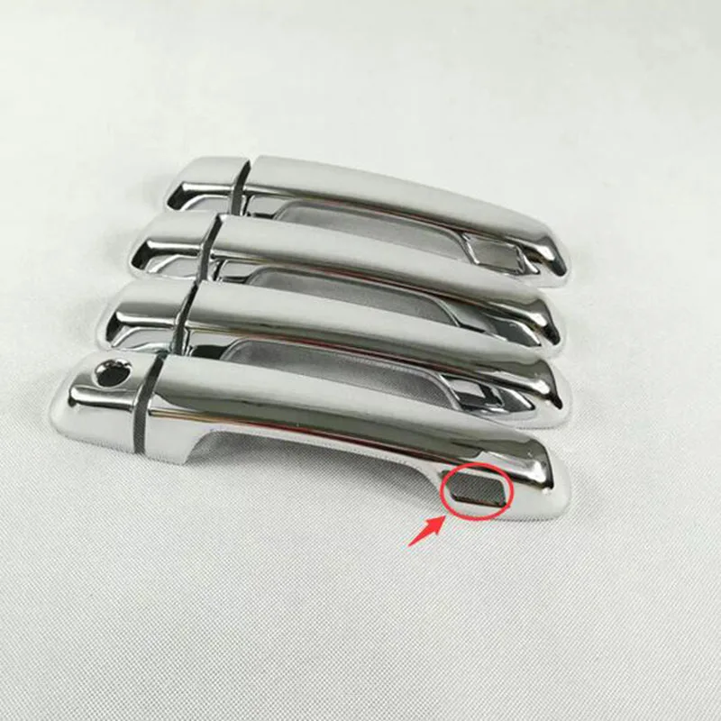 Car ABS Chrome Door Handle Cover Decorative Trims with Smart key Holes for 2016  Land Cruiser LC200