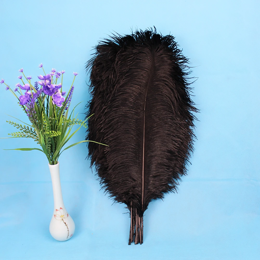 

HOT! 50pcs/lot 50-55cm/20-22"black ostrich feather plume wedding decoration black feather ostrich plumage Free shipping