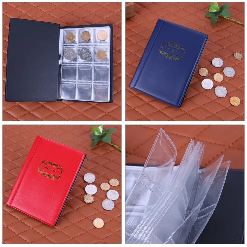 120 Sheets Coin Holder 4 Colors Coin Album Portable Album Coin Penny Money Storage Book Case Folder Holder Collection Collecting
