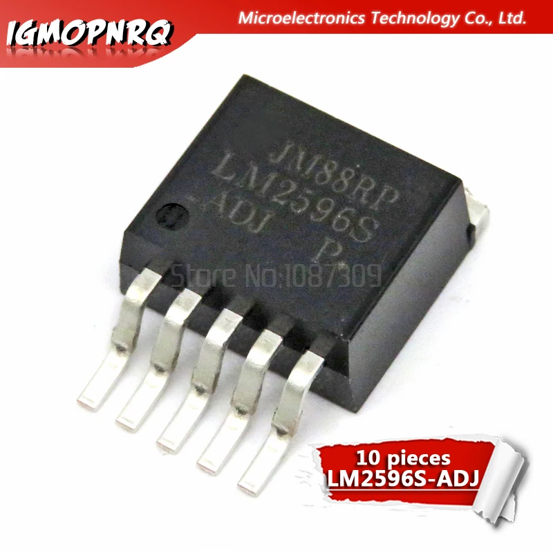 10pcs LM2596S-ADJ LM2596 LM2596S Voltage Regulators - Switng Regulators 150 KHZ 3A EP-DOWN VLTG REG TO-263-5