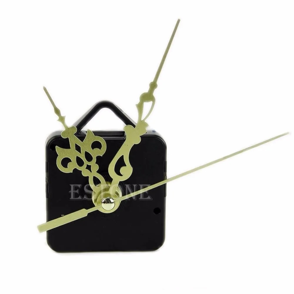 Quartz Wall Clock Movement Mechanism Replacement Parts Kit Simple DIY Gold Hands