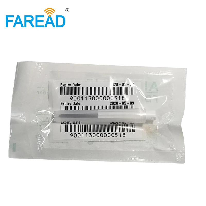 100Pcs Rfid Animal Chip in the Syringe Needle ISO11784/785 FDX-B Pet ID Microchip Applicator with 2.12*12mm Implanted Injector