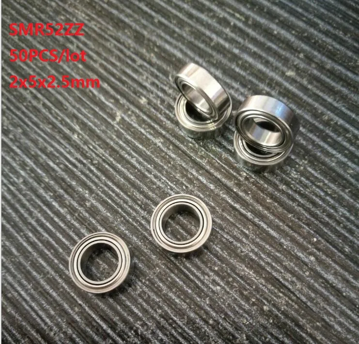 50pcs/lot 2x5x2.5mm SMR52ZZ SMR52 ZZ MR52ZZ bearing 2*5*2.5mm Stainless Steel Deep Groove Ball Bearing Miniature