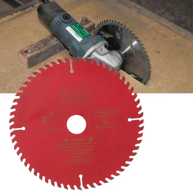 Polegadas lâmina de serra circular 180mm 60 dentes ferramenta de corte madeira diâmetro furo 25mm