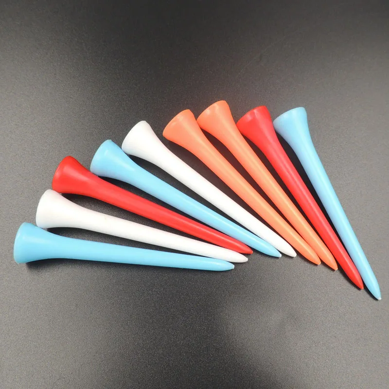 100 Pcs/Pack Mixed Color 42mm/54mm/70mm/83mm Professional Zero Friction Durable Plastic Golf Tees Golf Accessories