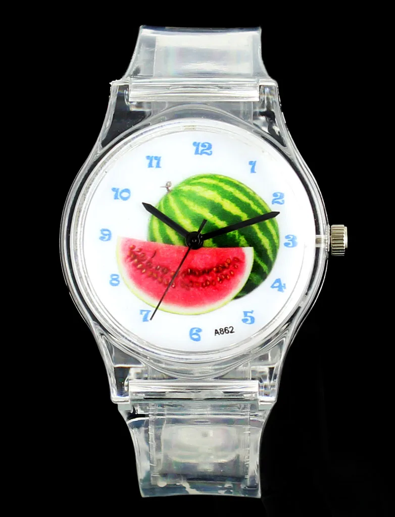 Reloj de pulsera deportivo de dibujos animados para niños, fruta de manzana, limón, naranja, girasol, sandía, fresa, regalo para estudiantes