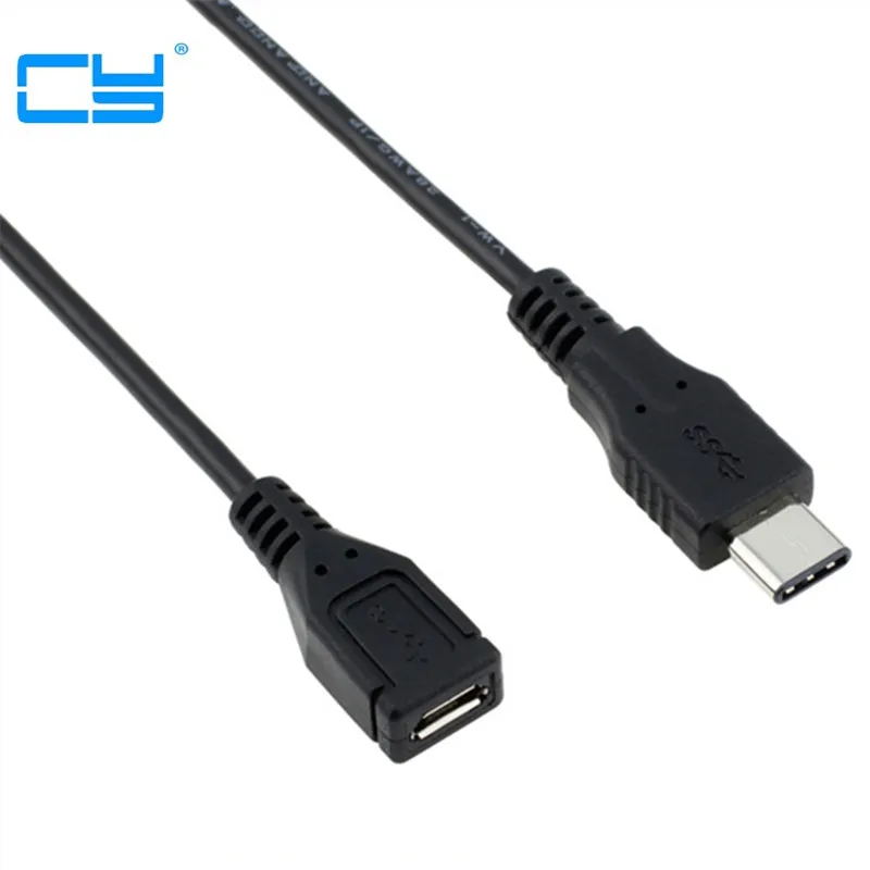 15 cm USB 3.1 tipo-c USB3.1 USB-C macho para USB 2.0 Micro 5pin 5 p carga Femea adaptador de Cabo de carregamento de dados para