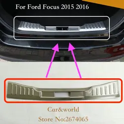 For Ford Focus 3 Sedan 2012 2015 2017 Rear Bumper Door Sill Plate Protector Cover Trim Trunk guard Stainless Steel Car Accessory