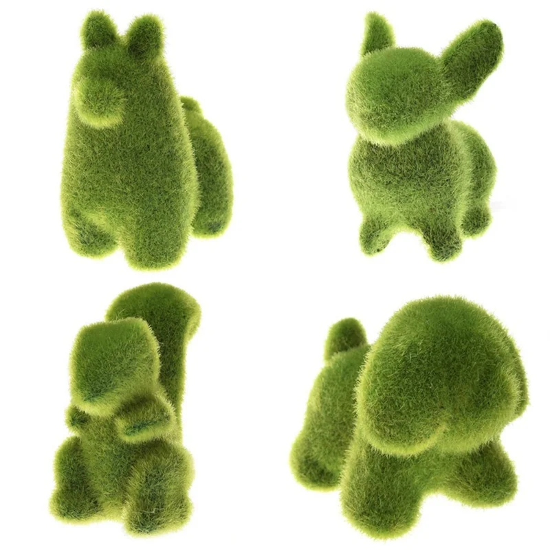 

Cute Animal Shape Simulation Green Grass Ornaments Emulational Green Plant Bonsai Grass Animal Decoration For Home Garden