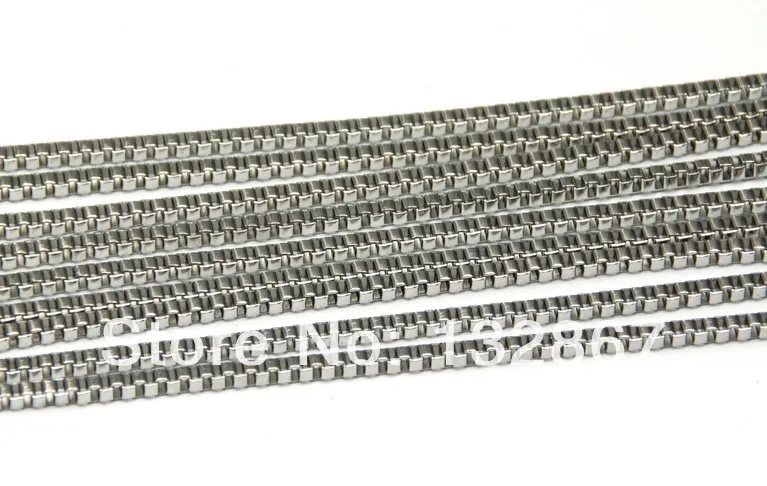 10 meters 2.4mm 316 Stainless steel box link chains in bulk . DIY necklace jewelry finding free ship!