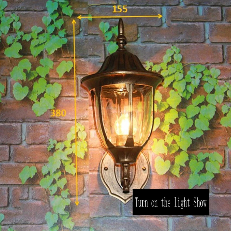 Retro industrial E27 led outdoor waterproof landscape lights garden antique aluminum wall lamps for villa corridor hotel aisle