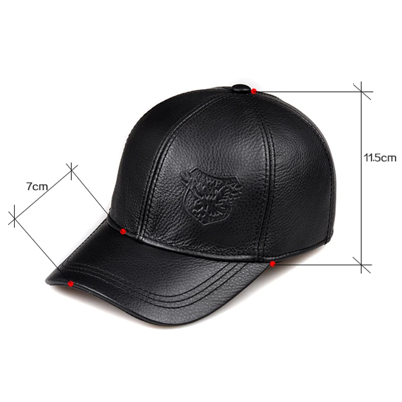 

Мода 2021, зимние мужские бейсболки из натуральной кожи с принтом орла, 55-60 см, черные/коричневые бейсболки для мужчин, повседневная уличная шляпа Gf Gorras Dad Hat