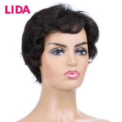 LIDA Brazilian Human Hair Non-Remy Wig 150% Density Fantasy Wave Women Wig All Colors Avilable