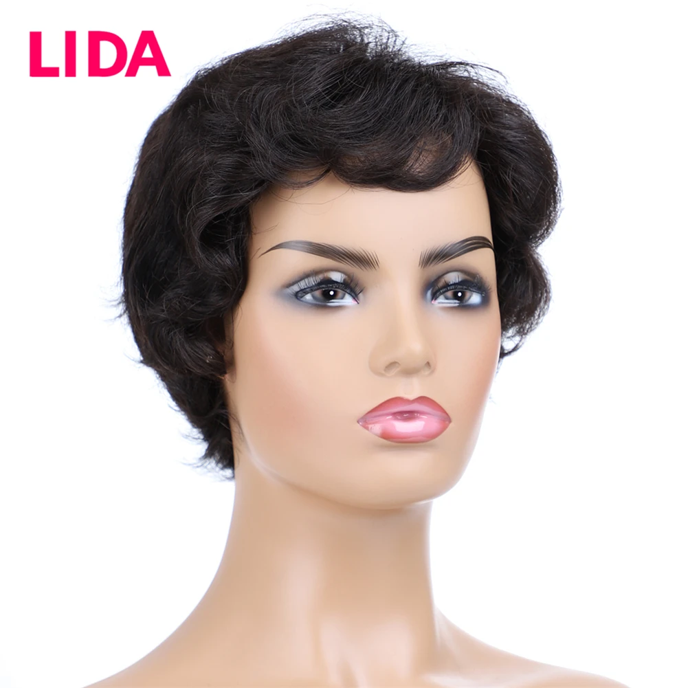 LIDA Brazilian Human Hair Non-Remy Wig 150% Density Fantasy Wave Women Wig All Colors Avilable