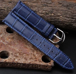 Watch band 12mm 14mm 16mm 18mm 20mm 22mm Mens Womens Dark Blue 100% Genuine Crocodile cowhide Watch Strap Band Bracelets