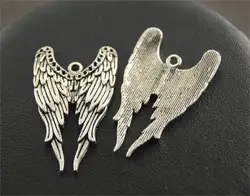 20pcs Silver Color Alloy Angel Wings Charms 23x30mm DIY Jewelry Making A90