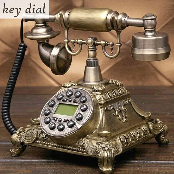 European Fashion Vintage fixed Telephone revolve Dial Antique Telephones Landline Phone For Office Home Hotel made of resin