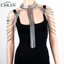 Chran 2 Color Women Exaggerated Beach Bikini Full Bra Chain Shoulder Necklace Tassel Jewelry Wholesale