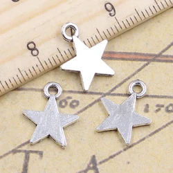 30pcs Charms Star 16x13mm Tibetan Bronze Silver Color Pendants Antique Jewelry Making DIY Handmade Craft