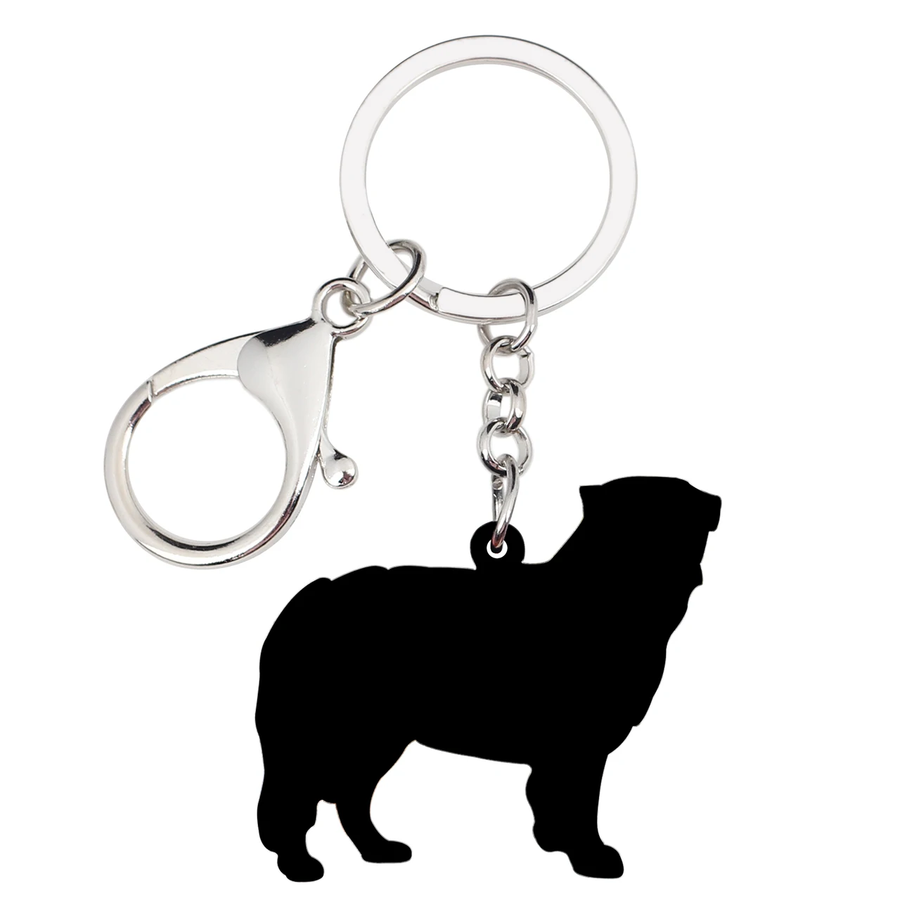 WEVENI Acrylic Australian Shepherd Dog Key Chains Keychains Holder Animal Jewelry For Women Girls Bag Car Wallet Charms Pendant