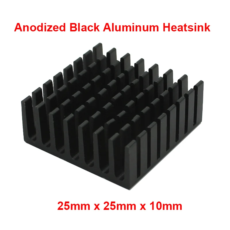 En-Labs 5pcs/lot Black Aluminum Fin Heatsink 25x25x10mm Electronic Cooling Radiator Heat sink,CPUGraphics Video Card Dissipation