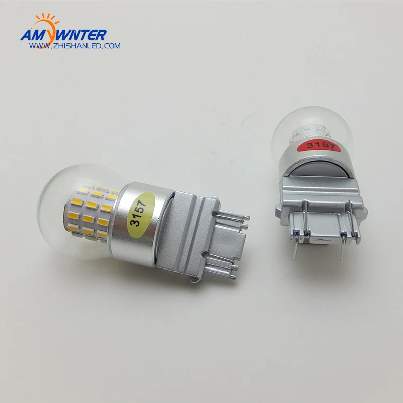 AMYWNTER P27/7W 3157 Led car-styling Dual Light Function 3156 Amber Yellow White Brake bulbs Red