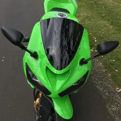 Double Bubble Windshield WindScreen Screen For 2005 2006 2007 2008 Kawasaki Ninja 636 ZX6R ZX-6R ZX10R ZX-10R ZX 6R 10R Black