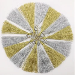 50PCS Gold Silk Silver Silk Tassels Pendant Jewelry Curtain Garments Decorative Accessories Key Bag Pendant Craft Tassels DIY