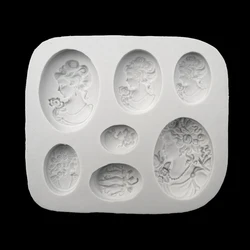 Portrait Silicone Mold Fondant Chocolate Sugarcraft Mold Cake Decorating Tools Baking Accessories