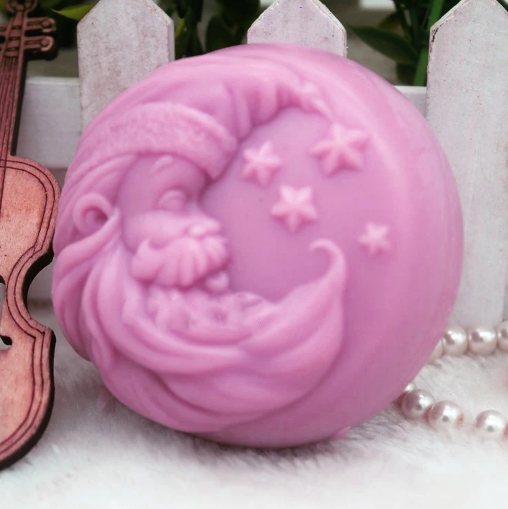 

Christmas Mould Silicone Soap Molds Moon Santa Claus Soap Mold DIY Chocolate Moulds Soaps Mold Handmade Christmas Gift PRZY