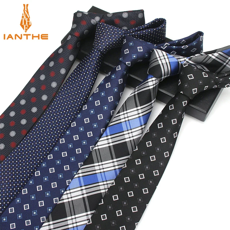 

7CM Factory Men's Paisley Plaid Skinny Ties for Men Wedding Tie Slim Men Luxury Necktie Designers Fashion Kravat Dot Neckwear