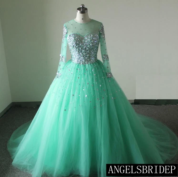 ANGELSBRIDEP платья 15 лет бальное платье Quinceanera платья из тюля с кристаллами со шнуровкой сзади длиной до пола милое 16 платье