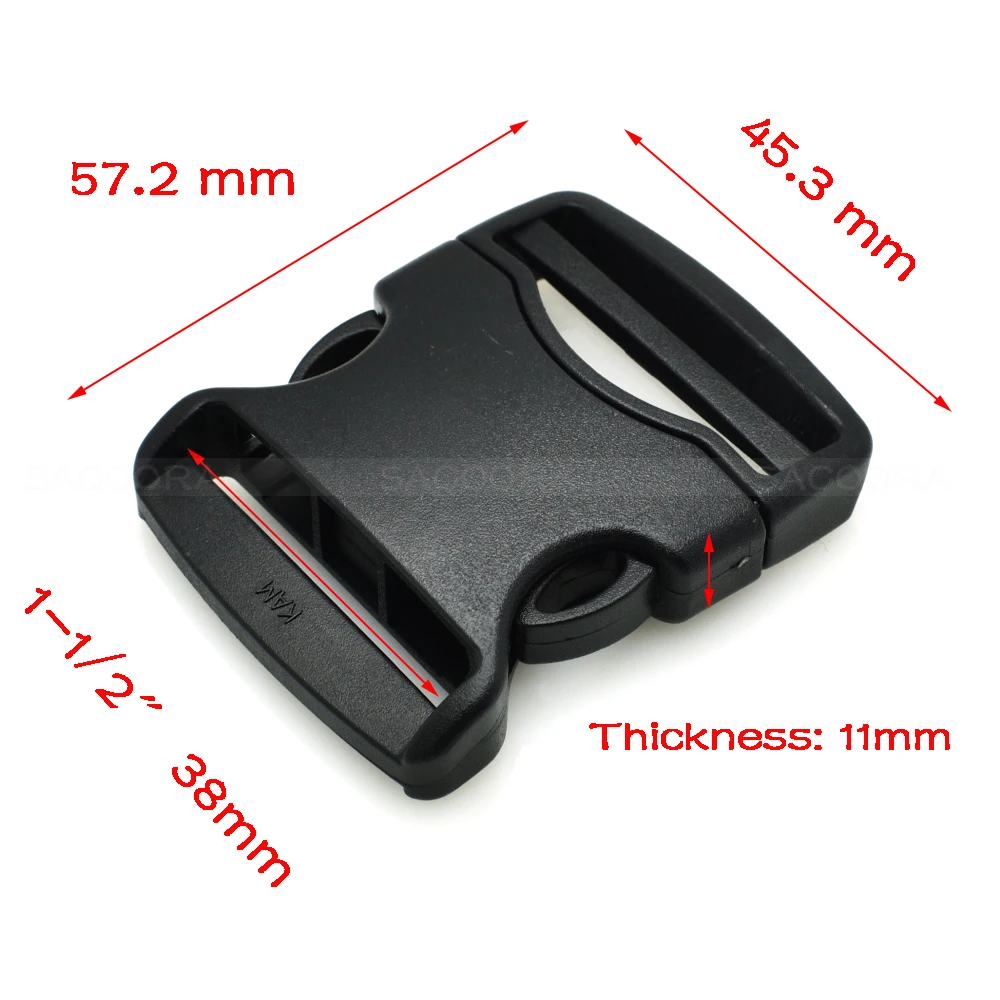 10pcs Heavy Duty Adjustable Quick Side Release Plastic Buckles Detach Buckle Belt Clip Backpack Accessories Black