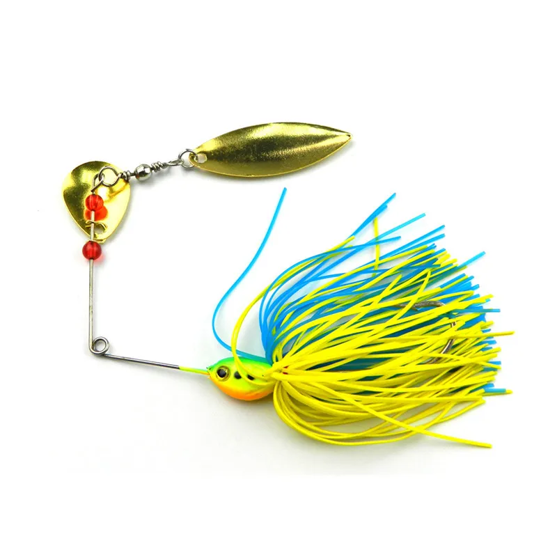 

Colorful Attractive Metal Spoon Lures Buzzbait Jigs Head Silicone Skirts Snakehead Fishing Bait