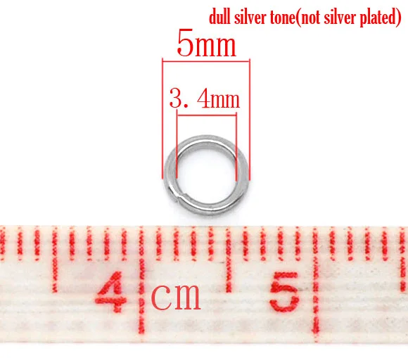 Doreen Box Lovely 500 Stainless Steel Open Jump Rings 5mm Dia. Findings (B10269)