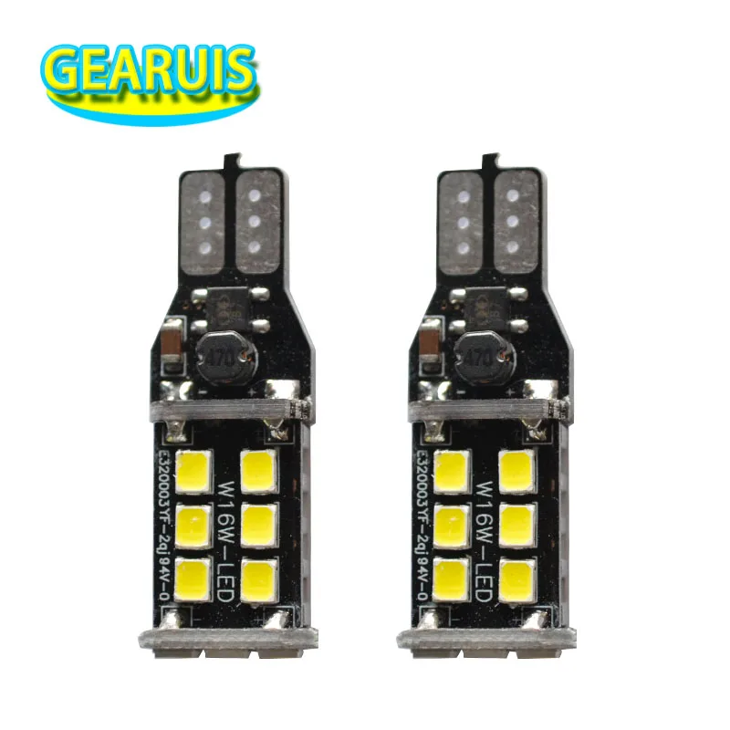 

10pcs T15 W16W Canbus 15 SMD 2835 LED no error Car Tail Bulb Brake Light Auto Reverse Lamp Turn Signals red white yellow 12V