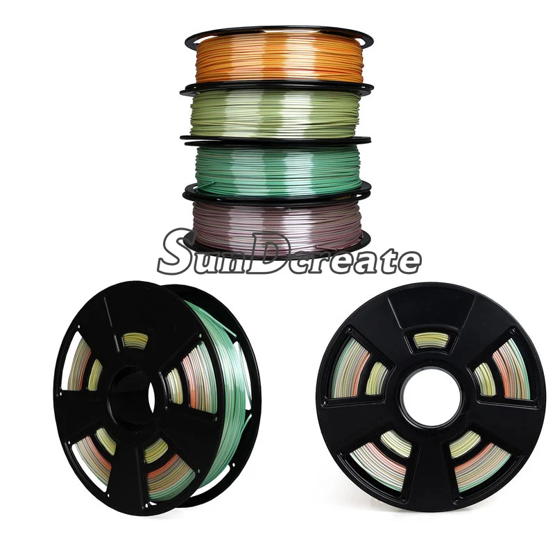 SunDcreate 3D Printer Filament 1.75mm Multicolor gradient High gloss silk like plating color