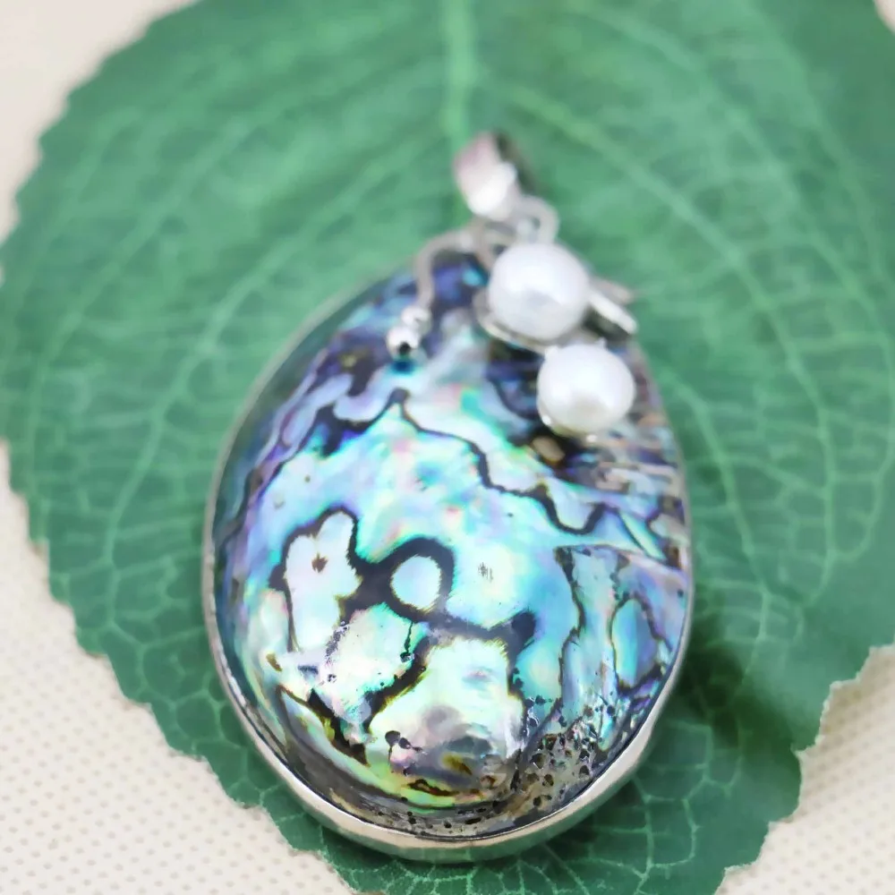 36x57mm Hot Sale Prevalent Abalone Natural Abalone Seashells Sea Shells Pendants Making Jewelry Crafts Women Girls Gifts Diy