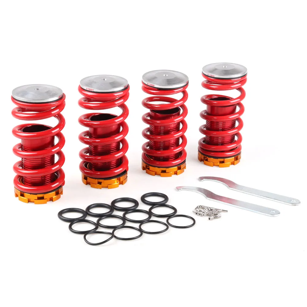 For Honda Civic 88-00 Aluminum Coilover Springs Kit  Red available Coilover Suspension Coilover Springs