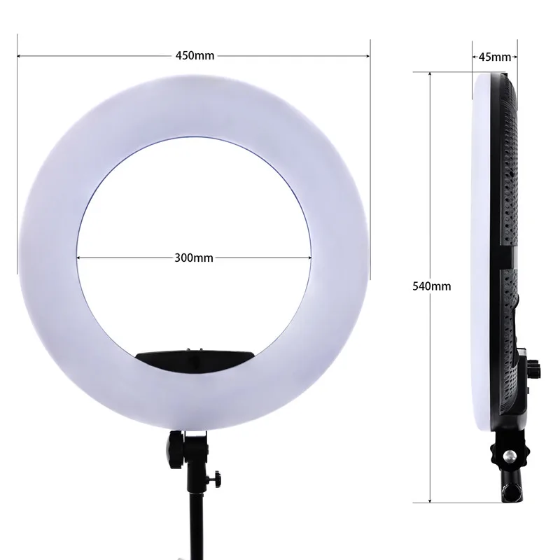 Professional RGB Ring Light 45cm Ring Lamp Kit with Tripod 2700K-9990K Yidoblo FC-480 18inch 96W RGB Video Lights Photo Studio