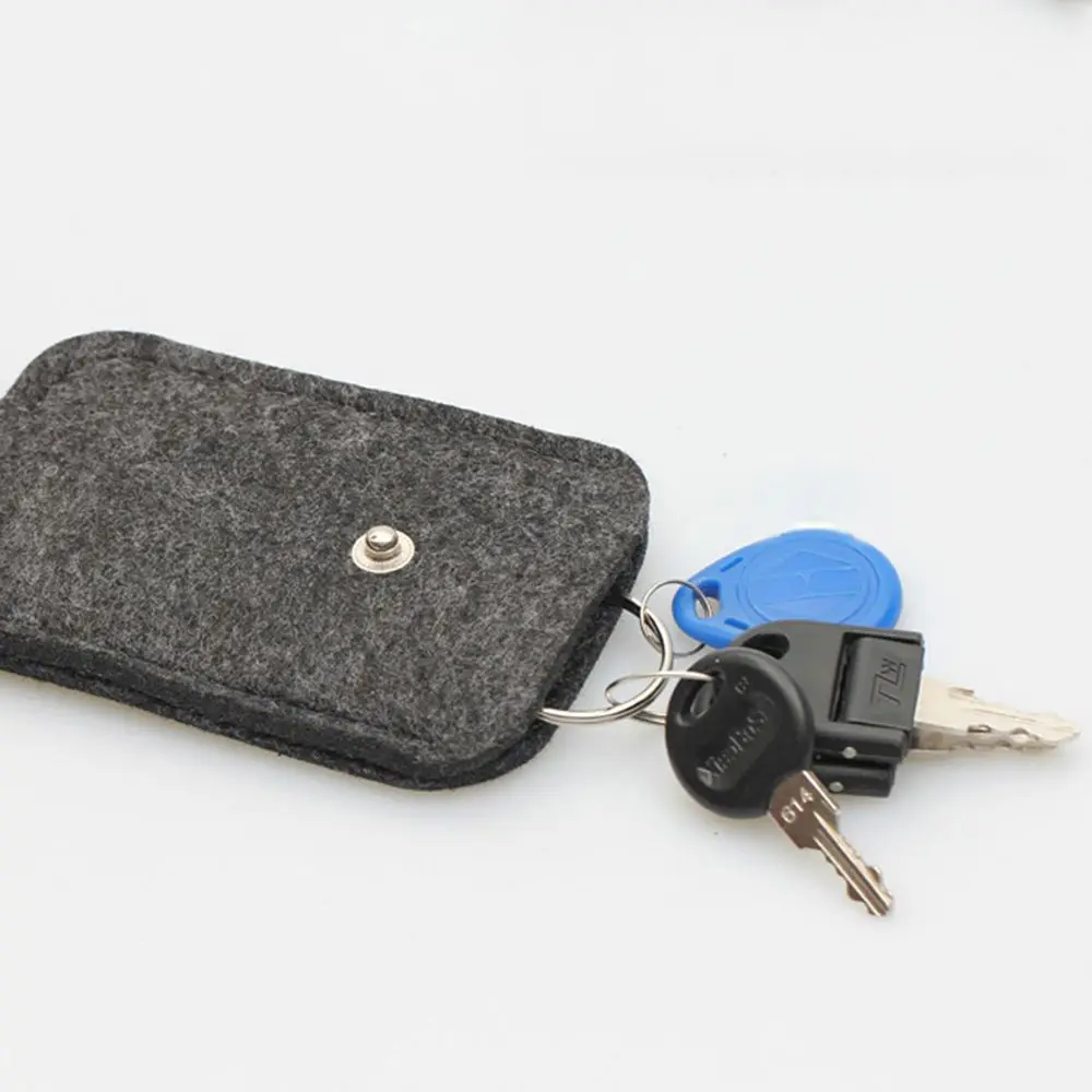 NEW 1Pcs Fashion Car Key Bag Wallet Purse Woolen Felt Keychain Holder Pocket Keys Organizer Pouch Case Bag for Men Housekeeper