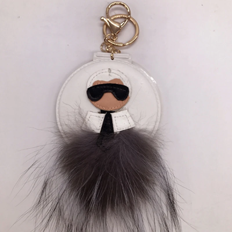 Fashion white leather fur keychain/llaveros de cuero/new 2017 korean women bag accessories/accessory charms/chaveiro/Wholesale