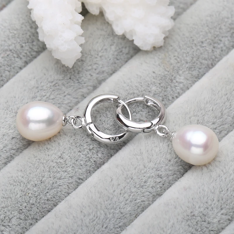 WATTENS Pearl Jewelry, natural Pearl earrings for women love fashion party 925 sterling silver earrings accessories,gift box