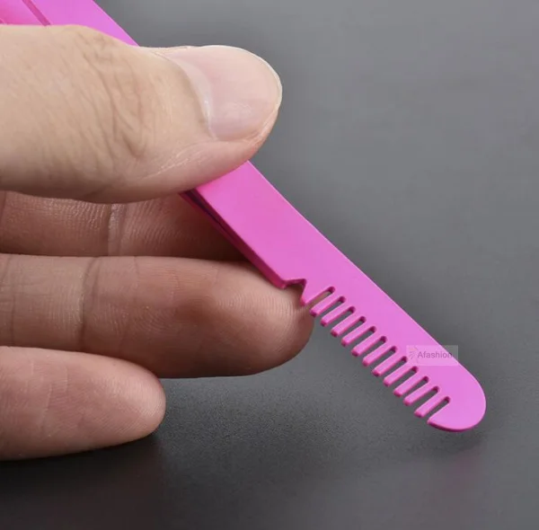 1pc steel eyebrow tweezer with small comb face hair removal eyebrow clip makeup tools