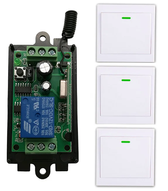 

DC 9V 12V 24V 1 CH 1CH RF Wireless Remote Control Switch Relay Receiver +86 Wall Panel Remote Transmitter ,315/433.92 MHZ