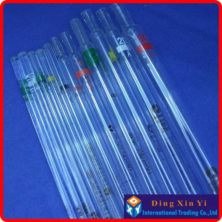 (5 pieces/lot)5ml Glass measuring Pipette with coding gand,graduated pipette,5ml glass burette,resolution 0.05ml