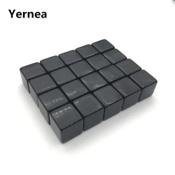 Yernea 50 개 고품질 16 미리메터 빈 주사위 아크릴 블랙 불투명 빈 주사위 표준 큐브 DIY 수 조각 어린이 교육