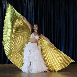 Children Dance Wear Performance Props Belly Dance Accessories Egyptian Wings Non-Slit Gold/Silver Isis Wings (with Sticks)