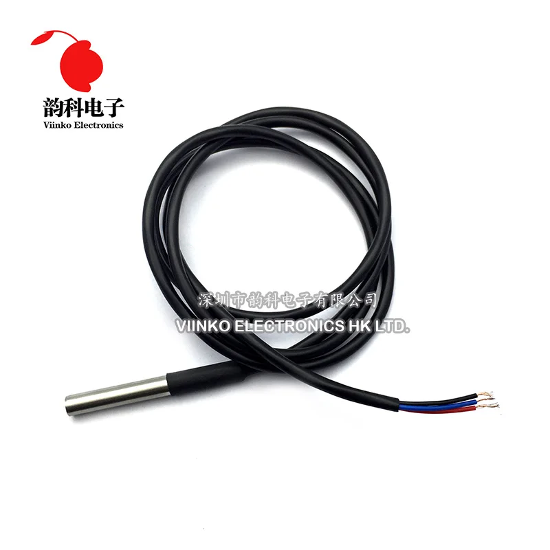 DS18B20 Temperature Sensor Module Kit Waterproof 100CM Digital Sensor Cable Stainless Steel Probe Terminal Adapter For Arduino